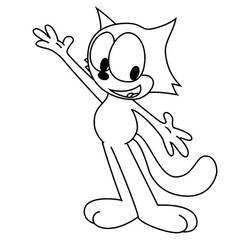 Dessin à colorier: Félix le Chat (Personnages de dessins animés) #207014 - Coloriages à Imprimer Gratuits