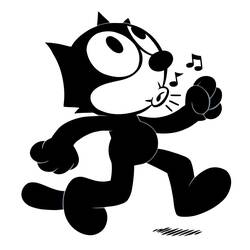 Dessin à colorier: Félix le Chat (Personnages de dessins animés) #47872 - Coloriages à Imprimer Gratuits