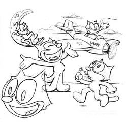 Dessin à colorier: Félix le Chat (Personnages de dessins animés) #47879 - Coloriages à Imprimer Gratuits