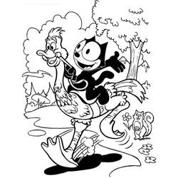 Dessin à colorier: Félix le Chat (Personnages de dessins animés) #47881 - Coloriages à Imprimer Gratuits