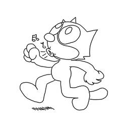 Dessin à colorier: Félix le Chat (Personnages de dessins animés) #47889 - Coloriages à Imprimer Gratuits