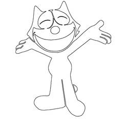 Dessin à colorier: Félix le Chat (Personnages de dessins animés) #47892 - Coloriages à Imprimer Gratuits
