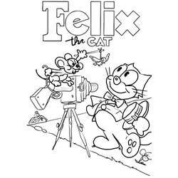 Dessin à colorier: Félix le Chat (Personnages de dessins animés) #47900 - Coloriages à Imprimer Gratuits