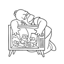 Dessin à colorier: Homer Simpson (Personnages de dessins animés) #188180 - Coloriages à Imprimer Gratuits