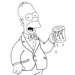 Dessin à colorier: Homer Simpson (Personnages de dessins animés) #188202 - Coloriages à Imprimer Gratuits