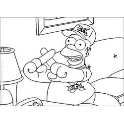 Dessin à colorier: Homer Simpson (Personnages de dessins animés) #188204 - Coloriages à Imprimer Gratuits