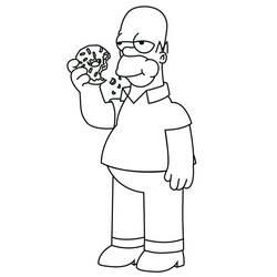 Dessin à colorier: Homer Simpson (Personnages de dessins animés) #188208 - Coloriages à Imprimer Gratuits