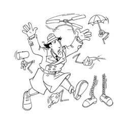 Dessin à colorier: Inspecteur Gadget (Personnages de dessins animés) #38879 - Coloriages à Imprimer Gratuits