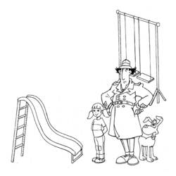 Dessin à colorier: Inspecteur Gadget (Personnages de dessins animés) #38980 - Coloriages à Imprimer Gratuits