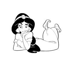 Dessin à colorier: Jasmine (Personnages de dessins animés) #178616 - Coloriages à Imprimer Gratuits