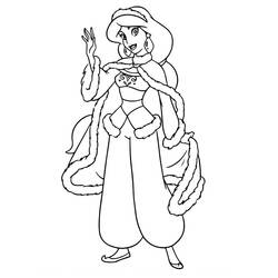 Dessin à colorier: Jasmine (Personnages de dessins animés) #178617 - Coloriages à Imprimer Gratuits