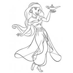 Dessin à colorier: Jasmine (Personnages de dessins animés) #178620 - Coloriages à Imprimer Gratuits