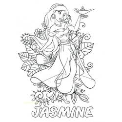 Dessin à colorier: Jasmine (Personnages de dessins animés) #178621 - Coloriages à Imprimer Gratuits