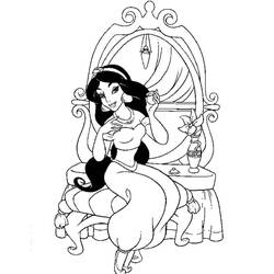 Dessin à colorier: Jasmine (Personnages de dessins animés) #178626 - Coloriages à Imprimer Gratuits