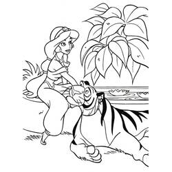 Dessin à colorier: Jasmine (Personnages de dessins animés) #178628 - Coloriages à Imprimer Gratuits