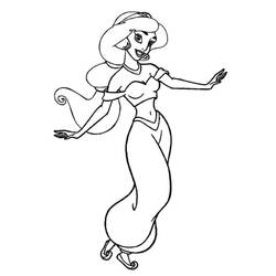 Dessin à colorier: Jasmine (Personnages de dessins animés) #178631 - Coloriages à Imprimer Gratuits