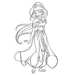 Dessin à colorier: Jasmine (Personnages de dessins animés) #178634 - Coloriages à Imprimer Gratuits