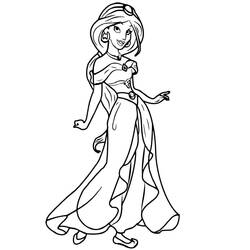 Dessin à colorier: Jasmine (Personnages de dessins animés) #178637 - Coloriages à Imprimer Gratuits