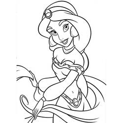Dessin à colorier: Jasmine (Personnages de dessins animés) #178638 - Coloriages à Imprimer Gratuits
