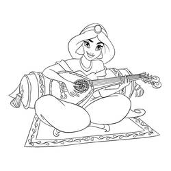 Dessin à colorier: Jasmine (Personnages de dessins animés) #178640 - Coloriages à Imprimer Gratuits