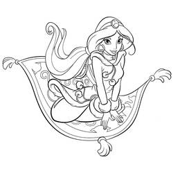 Dessin à colorier: Jasmine (Personnages de dessins animés) #178642 - Coloriages à Imprimer Gratuits