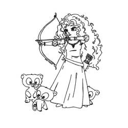 Dessin à colorier: Mérida (Rebelle) (Personnages de dessins animés) #182273 - Coloriages à Imprimer Gratuits