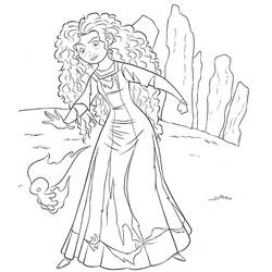 Dessin à colorier: Mérida (Rebelle) (Personnages de dessins animés) #182280 - Coloriages à Imprimer Gratuits
