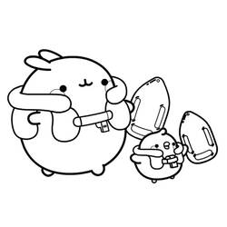 Dessin à colorier: Molang (Personnages de dessins animés) #209172 - Coloriages à Imprimer Gratuits