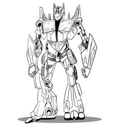 Dessin à colorier: Optimus Prime (Personnages de dessins animés) #214276 - Coloriages à Imprimer Gratuits