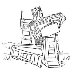 Dessin à colorier: Optimus Prime (Personnages de dessins animés) #214287 - Coloriages à Imprimer Gratuits