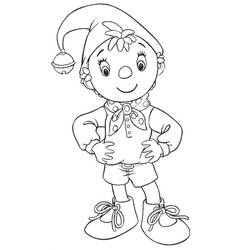 Dessin à colorier: Oui-Oui (Personnages de dessins animés) #44553 - Coloriages à Imprimer Gratuits