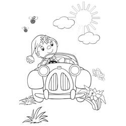 Dessin à colorier: Oui-Oui (Personnages de dessins animés) #44563 - Coloriages à Imprimer Gratuits