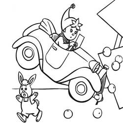 Dessin à colorier: Oui-Oui (Personnages de dessins animés) #44571 - Coloriages à Imprimer Gratuits