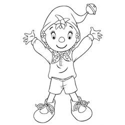 Dessin à colorier: Oui-Oui (Personnages de dessins animés) #44585 - Coloriages à Imprimer Gratuits