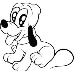 Dessin à colorier: Pluto (Personnages de dessins animés) #197069 - Coloriages à Imprimer Gratuits