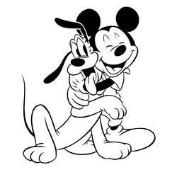 Dessin à colorier: Pluto (Personnages de dessins animés) #197086 - Coloriages à Imprimer Gratuits