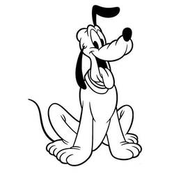 Dessin à colorier: Pluto (Personnages de dessins animés) #197090 - Coloriages à Imprimer Gratuits