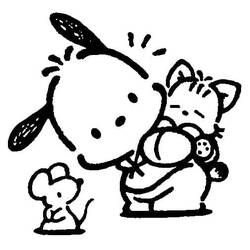 Dessin à colorier: Pochacco (Personnages de dessins animés) #220076 - Coloriages à Imprimer Gratuits
