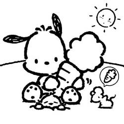 Dessin à colorier: Pochacco (Personnages de dessins animés) #220081 - Coloriages à Imprimer Gratuits