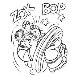 Dessin à colorier: Popeye (Personnages de dessins animés) #205934 - Coloriages à Imprimer Gratuits