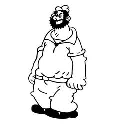 Dessin à colorier: Popeye (Personnages de dessins animés) #205936 - Coloriages à Imprimer Gratuits