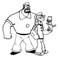 Dessin à colorier: Popeye (Personnages de dessins animés) #205938 - Coloriages à Imprimer Gratuits