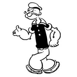 Dessin à colorier: Popeye (Personnages de dessins animés) #205940 - Coloriages à Imprimer Gratuits