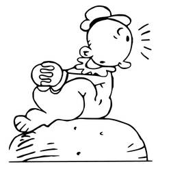 Dessin à colorier: Popeye (Personnages de dessins animés) #205942 - Coloriages à Imprimer Gratuits