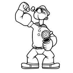 Dessin à colorier: Popeye (Personnages de dessins animés) #205944 - Coloriages à Imprimer Gratuits