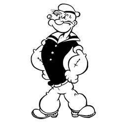 Dessin à colorier: Popeye (Personnages de dessins animés) #205946 - Coloriages à Imprimer Gratuits