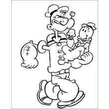 Dessin à colorier: Popeye (Personnages de dessins animés) #84711 - Coloriages à Imprimer Gratuits