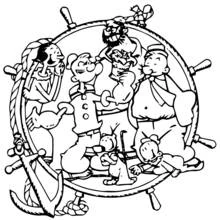 Dessin à colorier: Popeye (Personnages de dessins animés) #84713 - Coloriages à Imprimer Gratuits