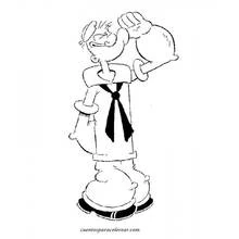 Dessin à colorier: Popeye (Personnages de dessins animés) #84722 - Coloriages à Imprimer Gratuits