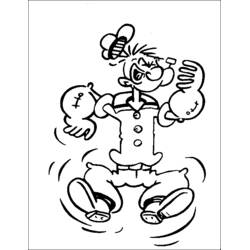 Dessin à colorier: Popeye (Personnages de dessins animés) #84724 - Coloriages à Imprimer Gratuits